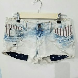 YMI American flag denim jean shorts